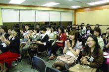 Participants are concentrated on the talk.