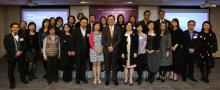 A group photo of Professor Ma with the sponsors and supporting organisations of the The 3rd Hong Kong Public Relations Awards (2016).