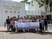 A group photo with Mr TAI Keen-man at the entrance of Broadcasting House.