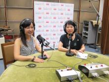 A photo of two participants in the drama broadcast studio.